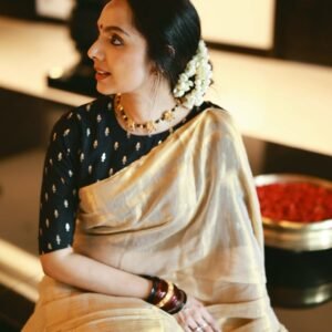 Linen Tissue Gold Saree — Premium Quality (5.5m, No Blouse)